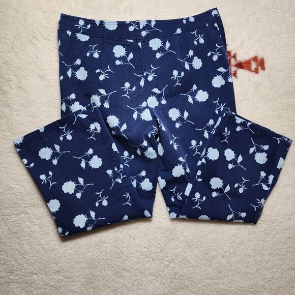 Esprit Ankle Pants Baggy Size 32 Blue Straight Stretch Casual Graphic Print - Picture 2 of 6